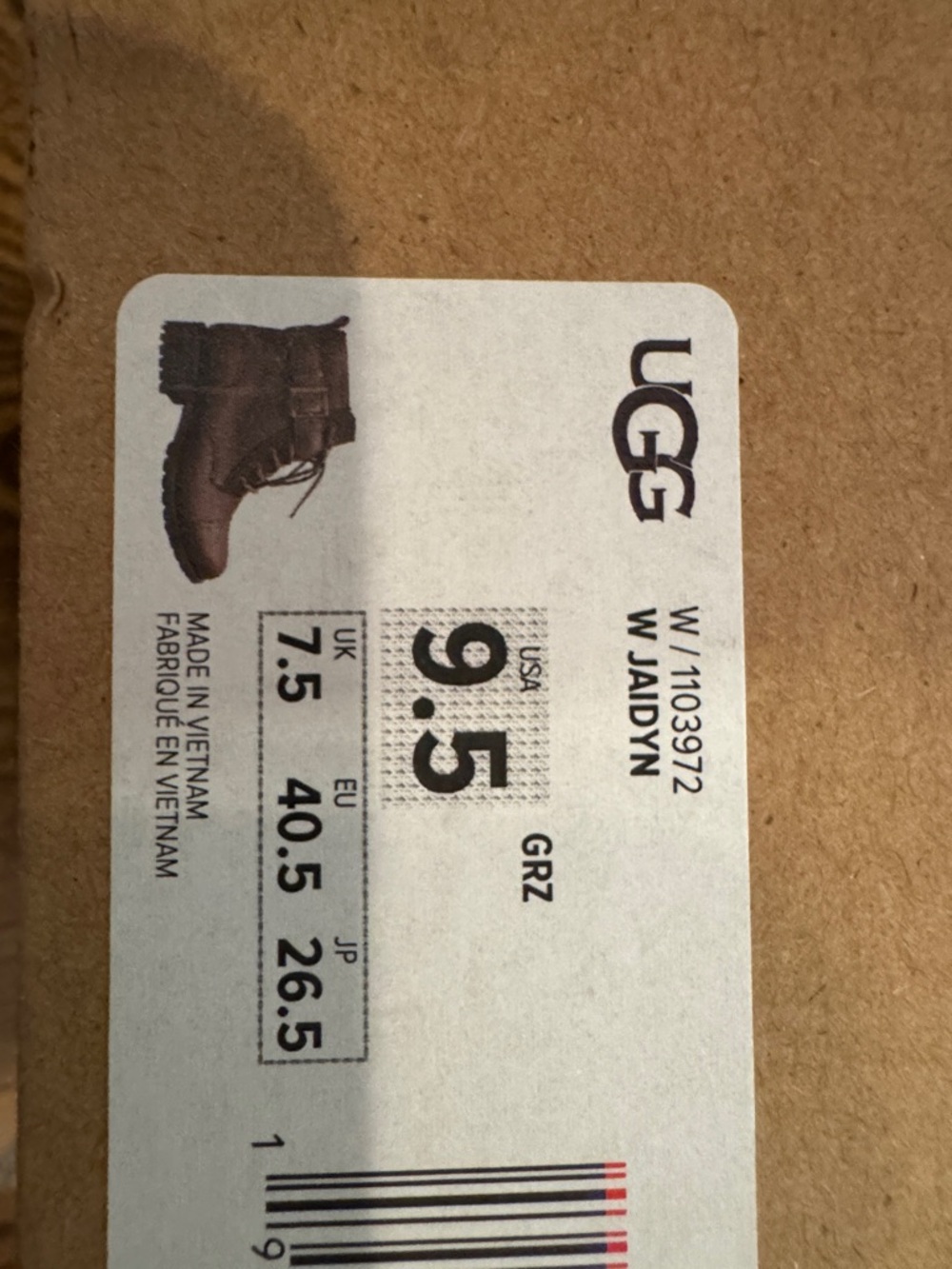 IN BOX—UGG “Jaidyn” Chocolate Brown Leather Lace-Up Zip Ankle Boots with Buckle - Picture 5 of 10